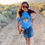 Girls Boho Pronghorn Tie Front Tee