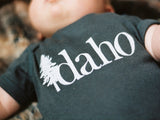 Idaho Tree Logo Charcoal Onesie
