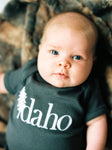 Idaho Tree Logo Charcoal Onesie