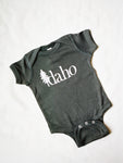 Idaho Tree Logo Charcoal Onesie