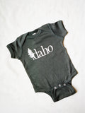 Idaho Tree Logo Charcoal Onesie