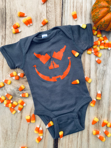 Idaho Jack-O-Lantern Face Onesie