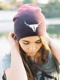 Idaho Antler Maroon Beanie